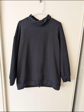 Varley Womens Large Funnel Neck Sweatshirt Black Activewear Athleisure Workout